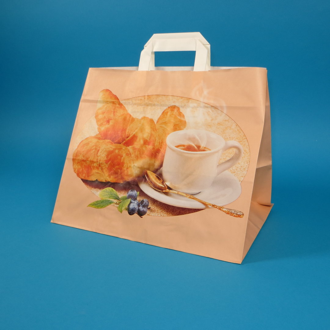 Papiertragetaschen "Croissant" 32+21,5x27cm 90g/m² 250St