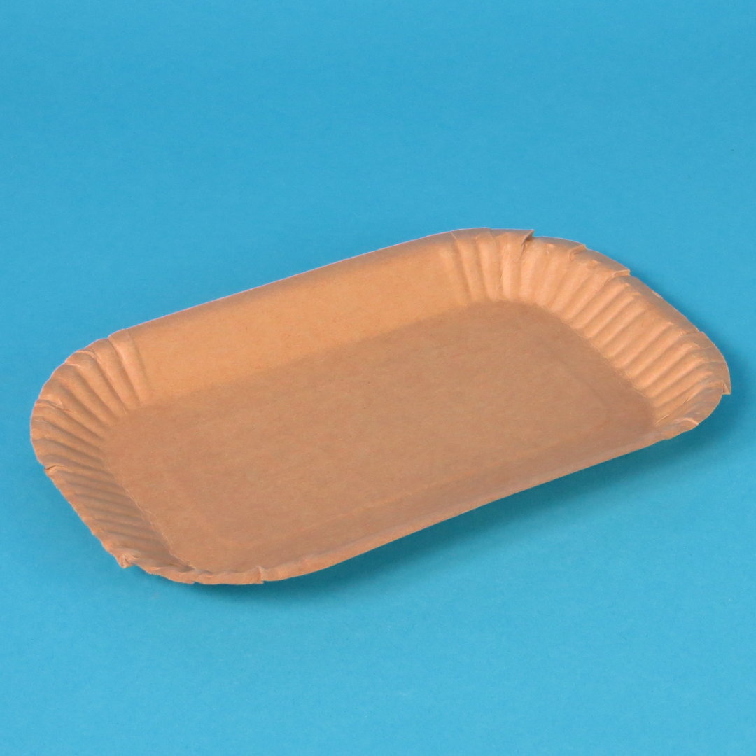 Bio Pappschale 10,5x17,5x3 Pommesschale Pappschüssel Pappteller imbiss Einweg 