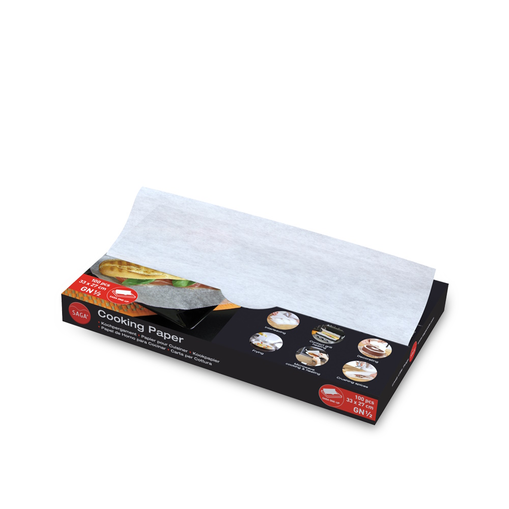 SAGA Cooking Paper Koch- & Back Pergament 33x27cm 1/2GN 1200St