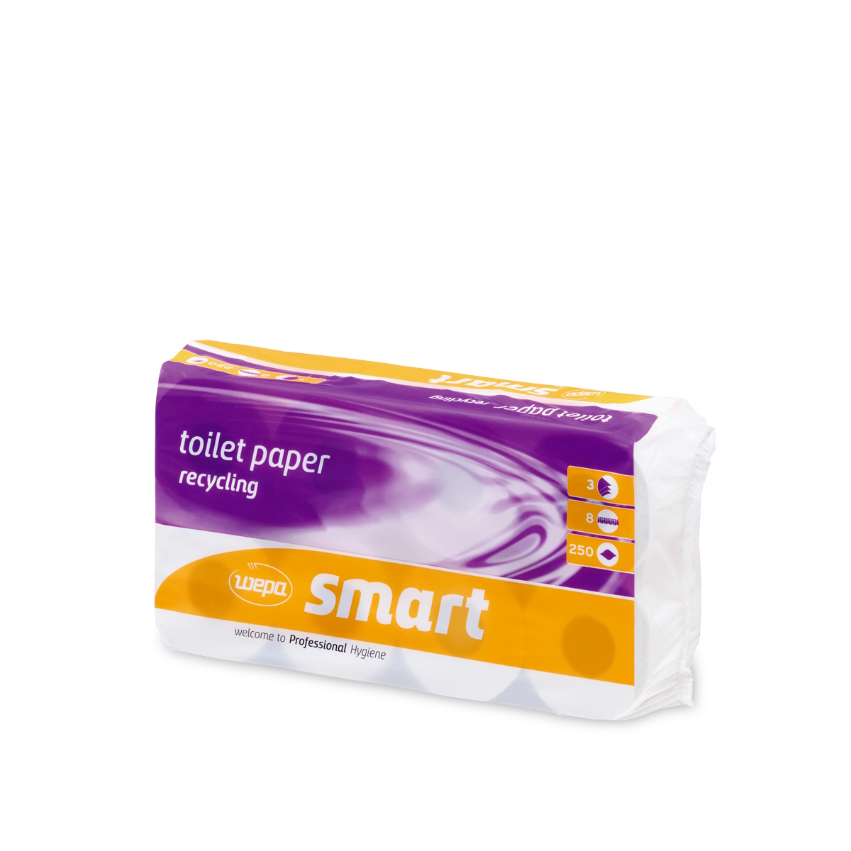 Toilettenpapier "smart" Kleinrolle hochweiß 3-lg 250Bl. 8x8 Rollen