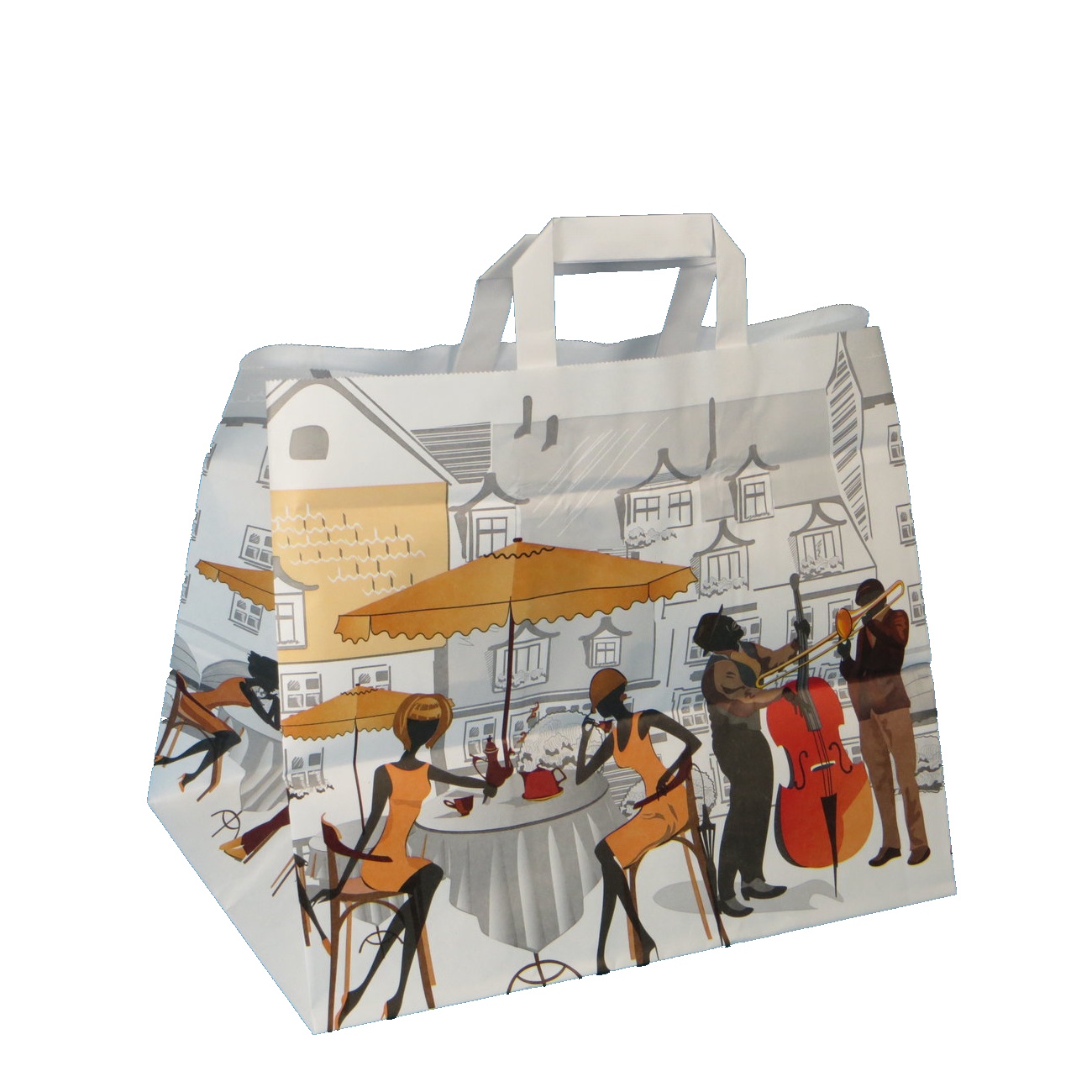 Papiertragetaschen mit Motiv "Bella Vita" 32+22x27cm 80g 250St