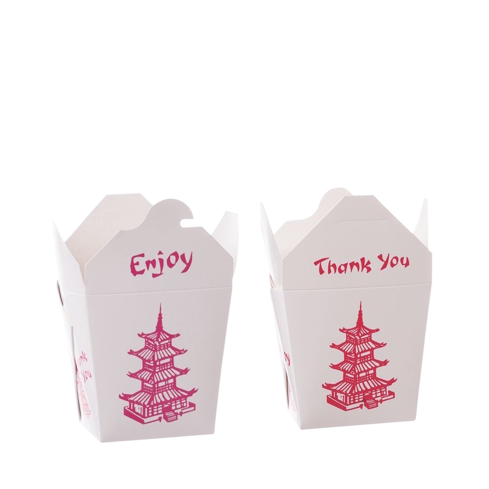 Asia Nudelboxen weiß mit Pagode Neutraldruck 26oz 750ml 500St