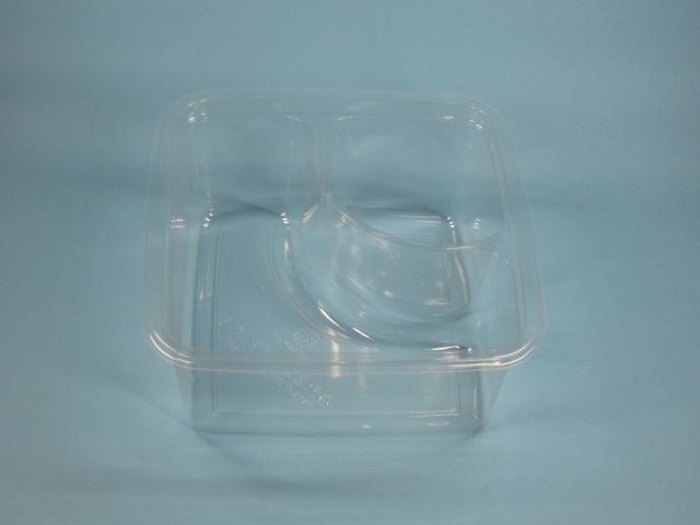 PLA Snackschale 2-geteilt klar 157x157x66mm 300St