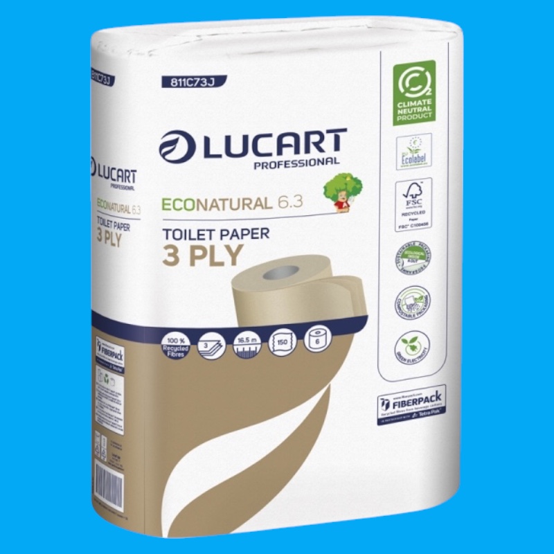 Toilettenpapier 3-lagig Eco Natur/Havanna 150 Blatt 72 Rollen (12x6)