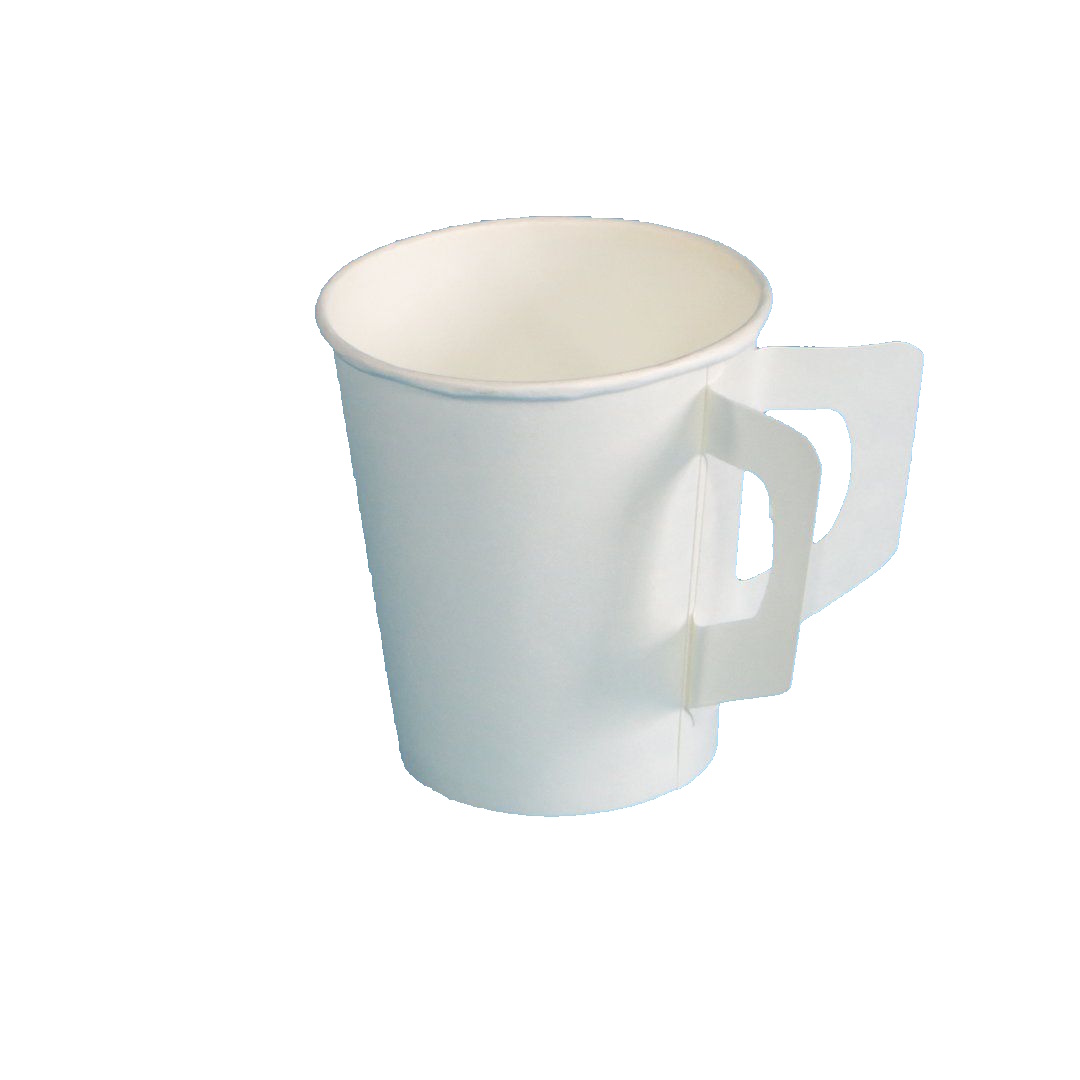 Kaffeebecher Hartpapier mit Henkel weiß Ø73mm 180ml Papier/PE 2000St.