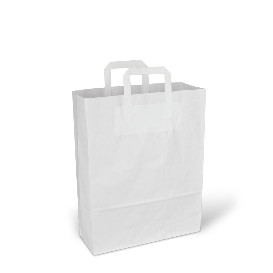 Papiertragetaschen mit Flachhenkel weiß 32x12x40cm 80g/m² 250St.