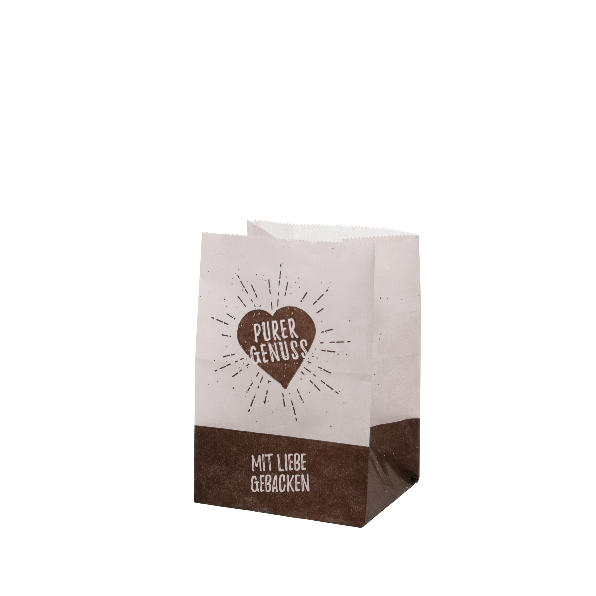 Snack Bodenbeutel "Purer Genuss" fettdicht  9+7x12,5cm 1000St