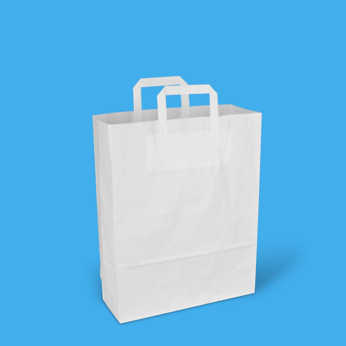 Papiertragetaschen mit Flachhenkel weiß 22x10x36cm 70g/m² 250St.