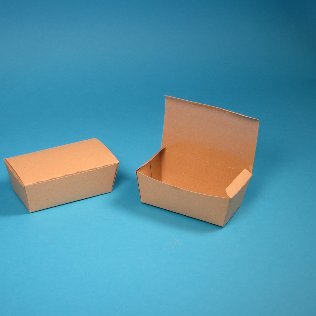 Snackboxen Chickenbox klein 124x65x50mm naturbraun Hartpapier 450St