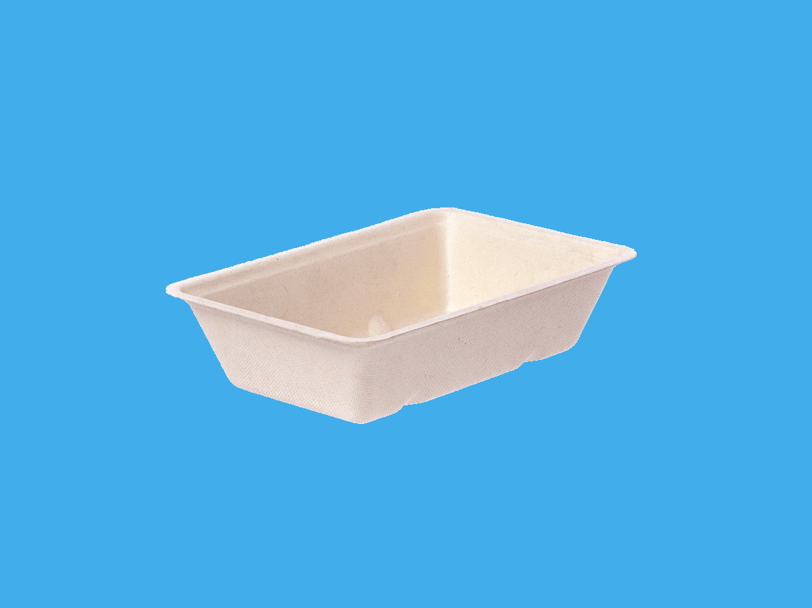 Bio Imbissschalen Bagasse/Zuckerrohr A9 144x97x35mm 800St