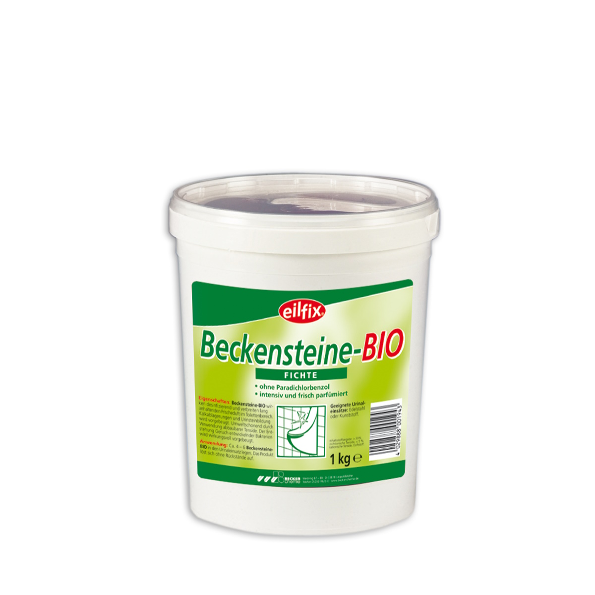 Beckensteine Bio grün Fichtenduft 40 Stück im 1kg Eimer