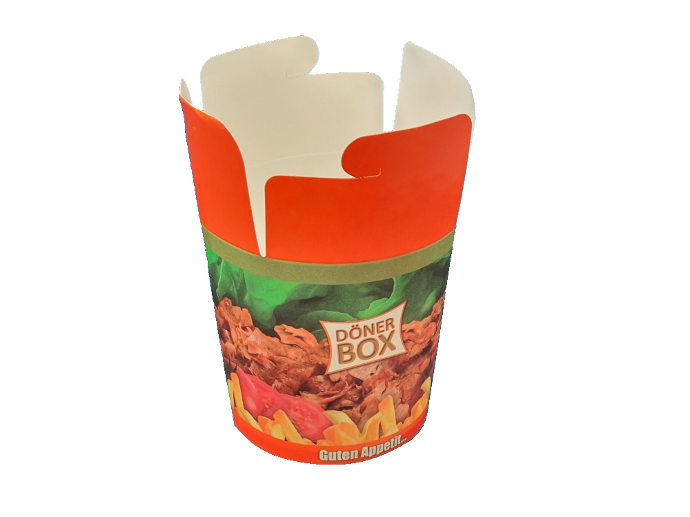 Dönerboxen rot mit Neutralmotiv 16oz/26oz zur Auswahl Papier+PE 500St