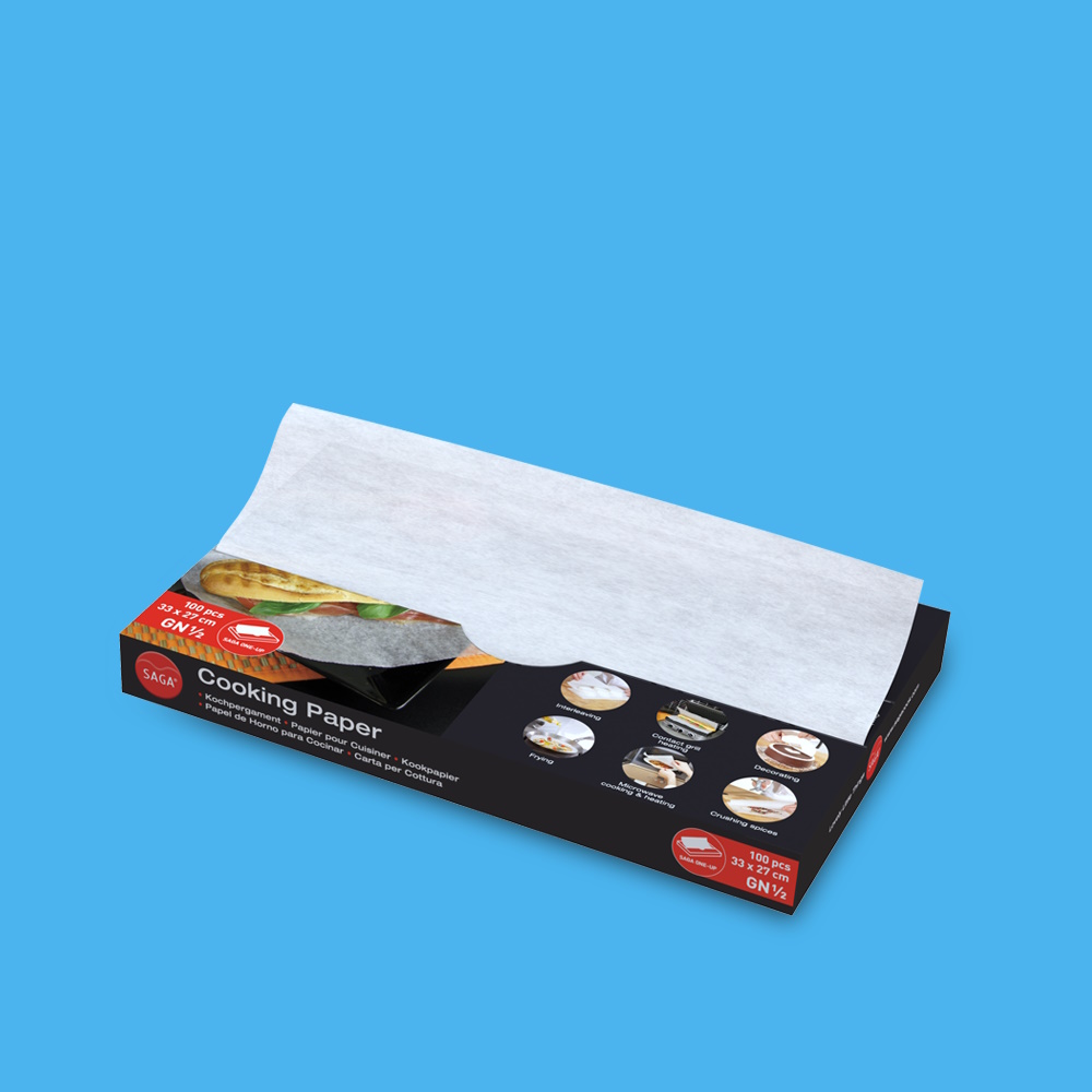 SAGA Cooking Paper Koch- & Back Pergament 33x27cm 1/2GN 1200St