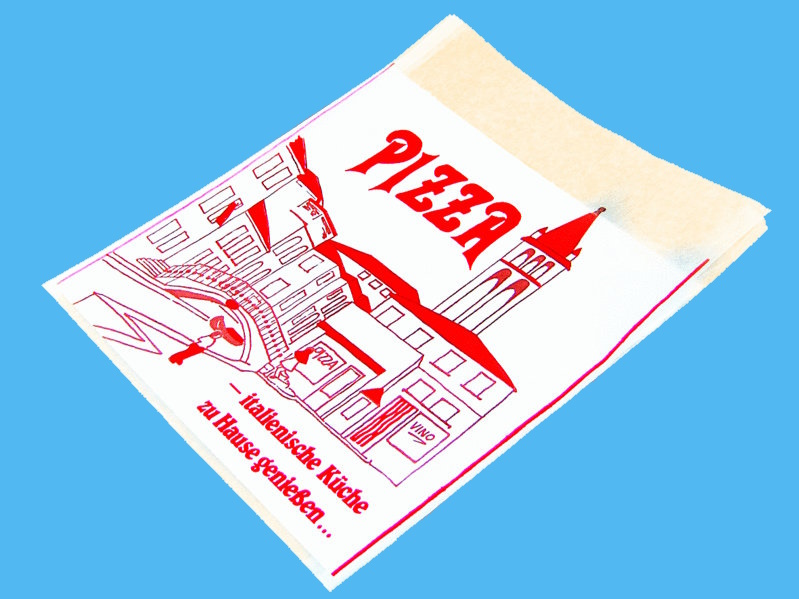 Pizzataschen Pergamin fettdicht 30x30cm mit Neutraldruck 500St.