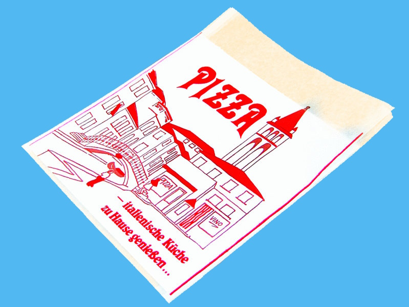 Pizzataschen Pergamin fettdicht 30x30cm mit Neutraldruck 500St.
