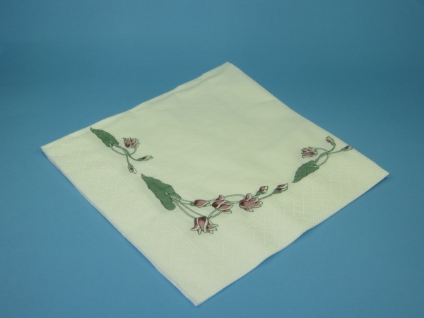 Tissue Serviette "Lotusblüte" 40x40cm 3lg 1/4 1500St