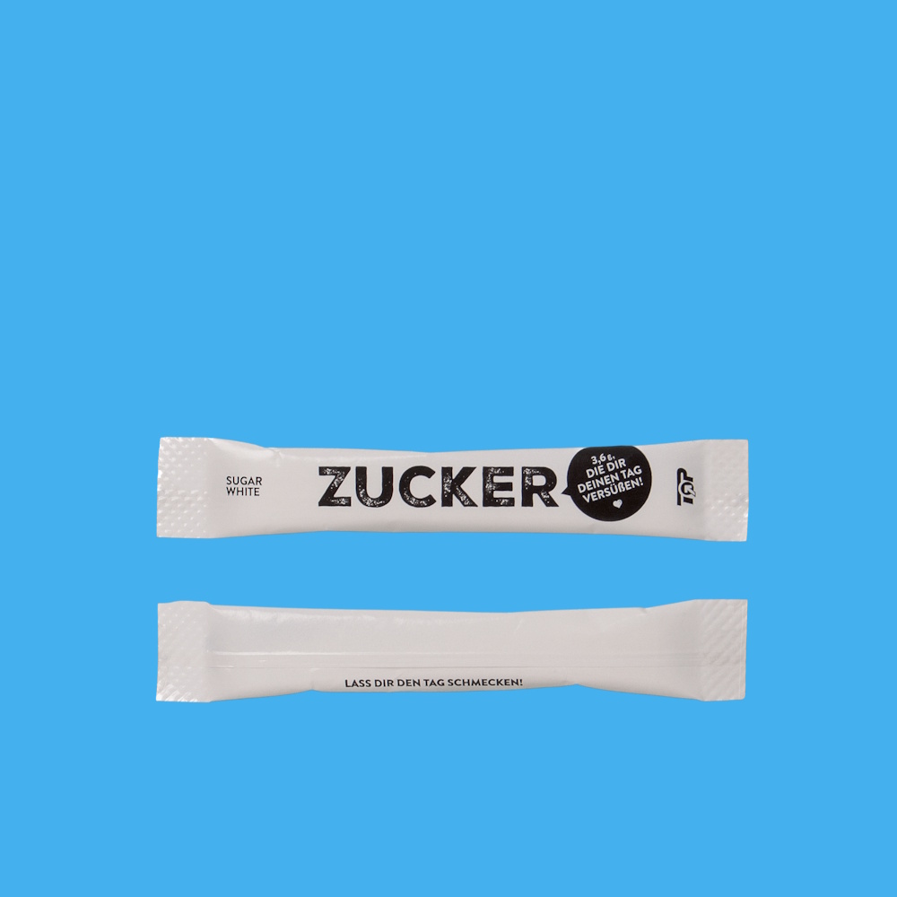 Zuckersticks 3,6g Neutraldruck weißer Zucker 2000St.
