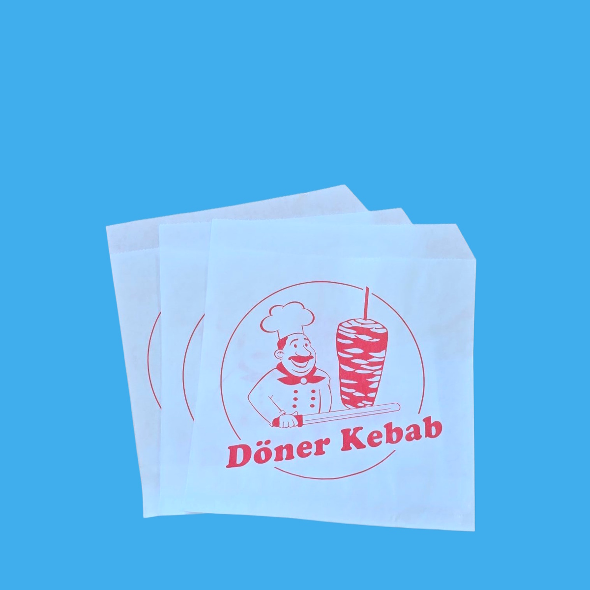 Dönertaschen 16x16cm mit Neutraldruck Kleinpack 1000St.