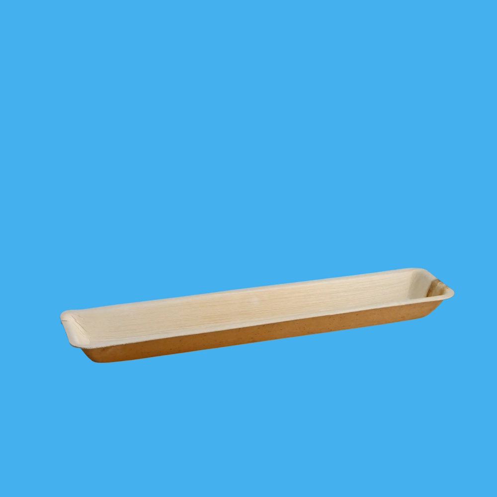 Bio Palmblatt Cateringschale lang 38x8,5x3cm 120St