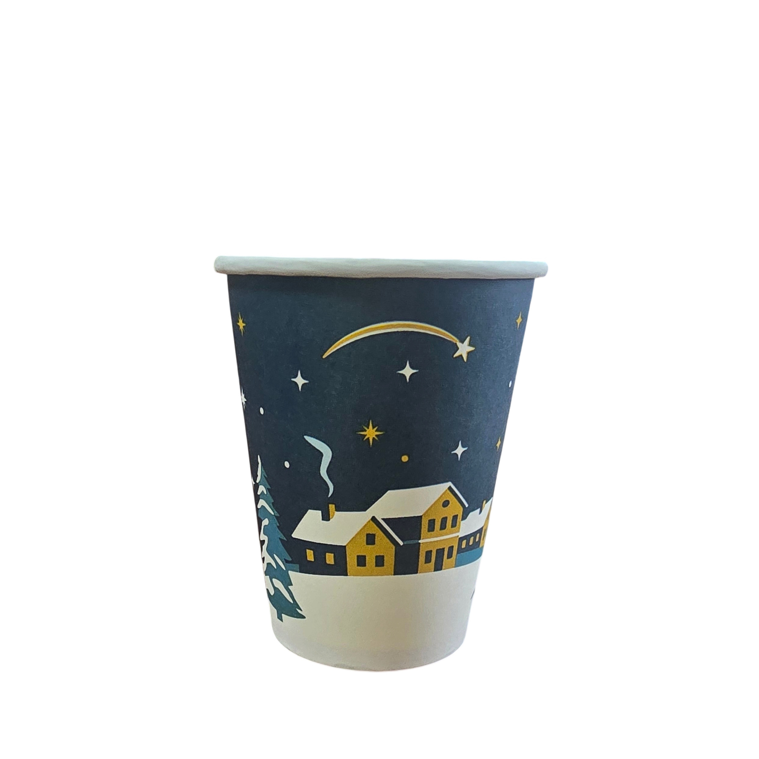 Heißgetränkebecher mit Weihnachtsmotiv "Winterwelt" Papier/PE 1000St. 200ml/300ml zur Auswahl