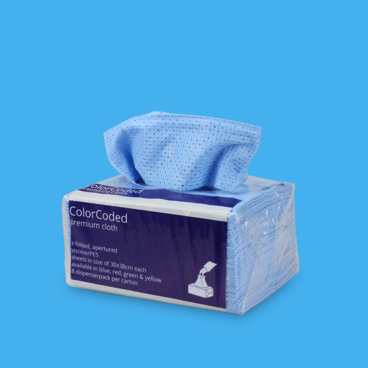 Spezial Wischtücher 30x38cm 75g/m² Vlies blau im Folienspender 320St (8x40)