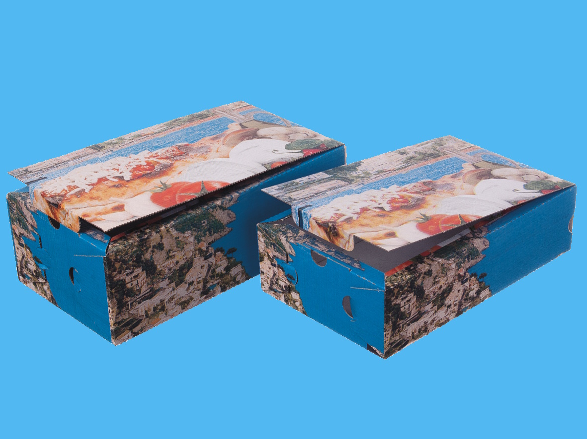 Calzone Pizzakartons "Mittelmeerküste" L groß 30x16x10cm 100St